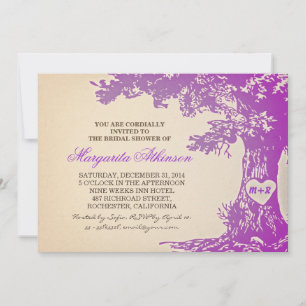 invitaciones a la ducha de novias de roble antiguo