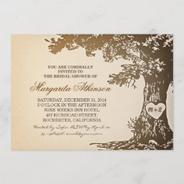 invitaciones a la ducha de novias de roble antiguo