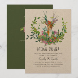 Invitaciones a la ducha de novias de venados de Wo