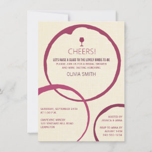 Invitaciones a la ducha de novias de Wine Stain Ri