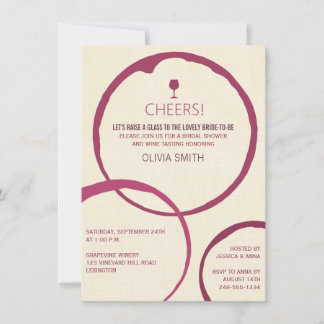 Invitaciones a la ducha de novias de Wine Stain Ri