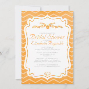 Invitaciones a la ducha de novias del naranja Chev