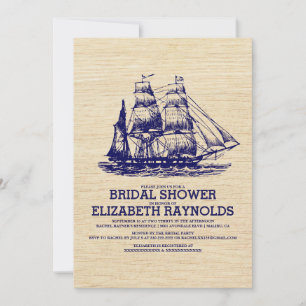 Invitaciones a la ducha de novias en barcos viejos