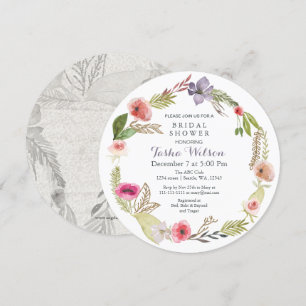 Invitaciones a la ducha de novias en Boho Floral G