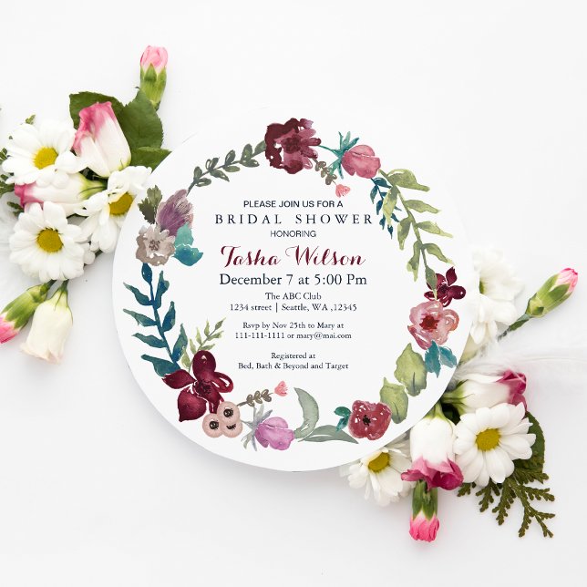 Invitaciones a la ducha de novias en Boho Floral G (Boho Floral Garden Bridal Shower Invitations)