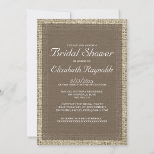Invitaciones a la ducha de novias en Burlap de Bro