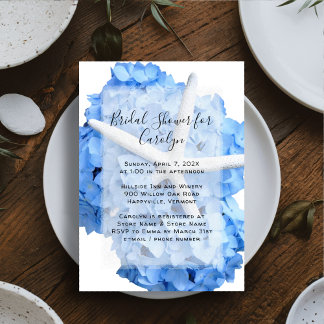 Invitaciones a la ducha de novias en el jardín mar