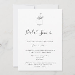 Invitaciones a la ducha de novias en frasco de mas