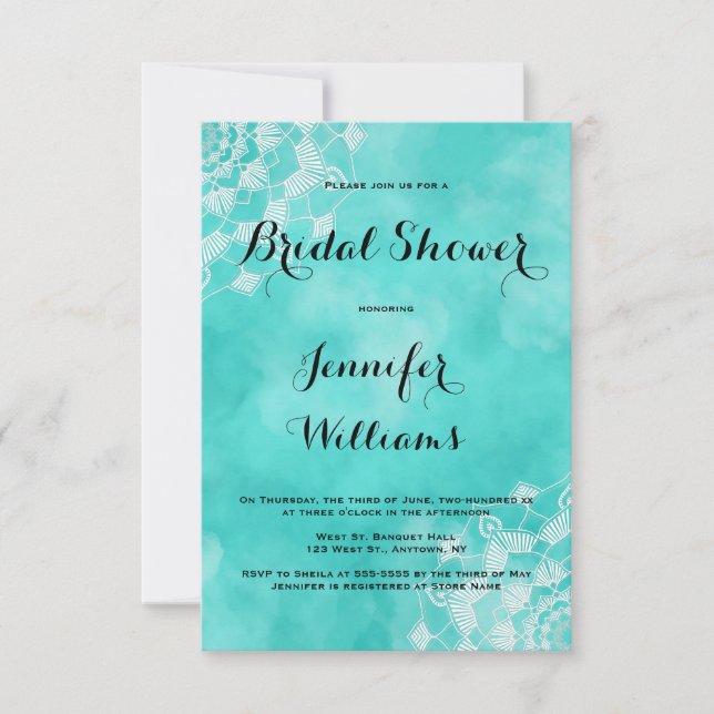 Invitaciones a la ducha de novias en la playa de M (Anverso)