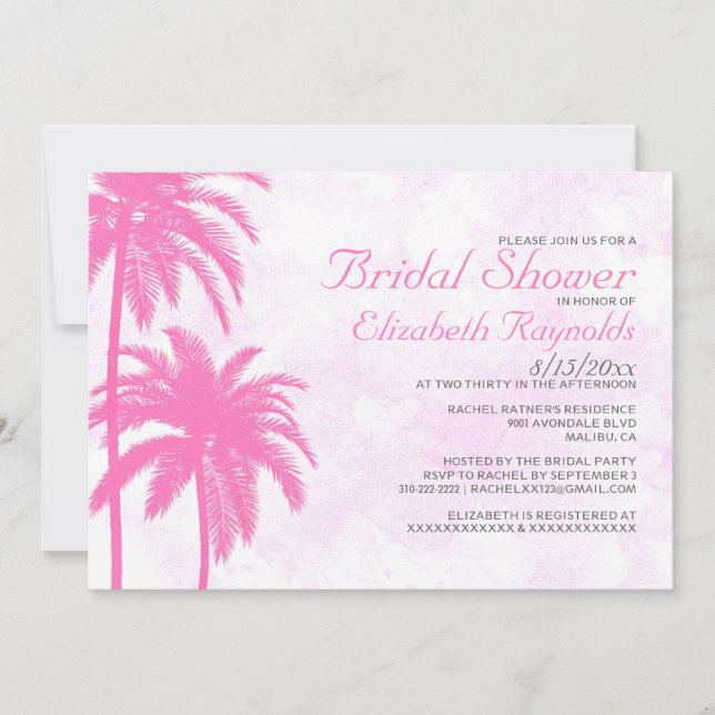 Invitaciones a la ducha de novias en la playa de P (Anverso)