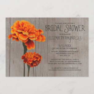 Invitaciones a la ducha de novias en las marigolas