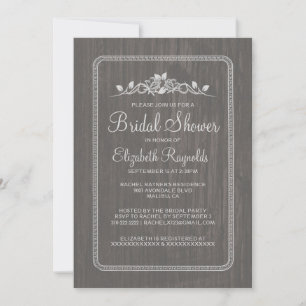 Invitaciones a la ducha de novias en madera de pin