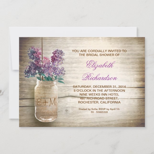 invitaciones a la ducha de novias en tarro de masó (Anverso)