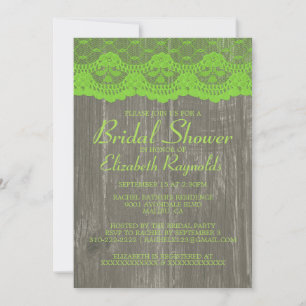 Invitaciones a la ducha de novias Lime Green Count
