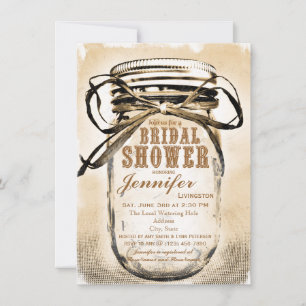 Invitaciones a la ducha de novias Mason Jar