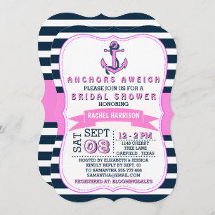 Invitaciones a la ducha de novias Nautical Anchor