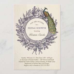 Invitaciones a la ducha de novias Peacock