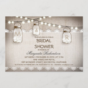 invitaciones a la ducha de novias por burlap y mas