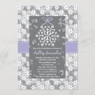 Invitaciones a la ducha de novias Purple Snowflake