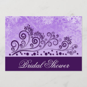 Invitaciones a la ducha de novias Purple Snowflake