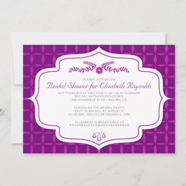 Invitaciones a la ducha de novias retro otoño (Anverso)