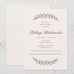 Invitaciones a la ducha de novias rosa y elegante