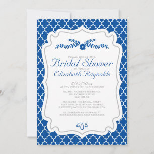 Invitaciones a la ducha de novias Royal Blue Quatr