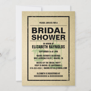 Invitaciones a la ducha de novias rusticas nocturn