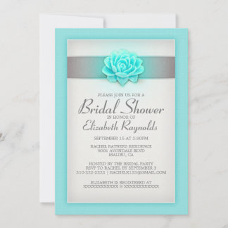 Invitaciones a la ducha de novias Verde azuladas y