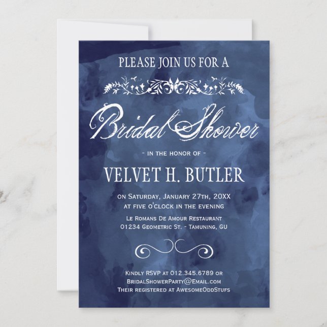 Invitaciones a la ducha de nubes acuarela (Anverso)