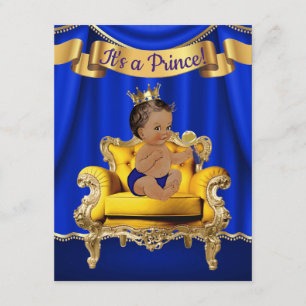 Invitaciones a la ducha de oro azul Prince Royal