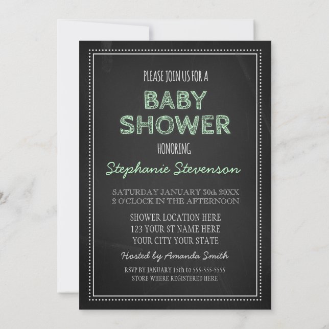 Invitaciones a la ducha de Personalizado de la Cas (Reverso)