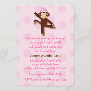 Invitaciones a la ducha de Personalizado de mono g