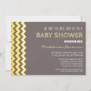 Invitaciones a la ducha de Personalizado gris amar