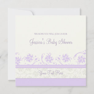 Invitaciones a la ducha de Personalizado Lilac Whi