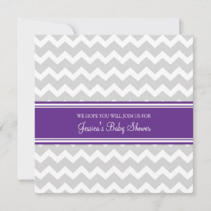 Invitaciones a la ducha de Personalizado Plum Grey