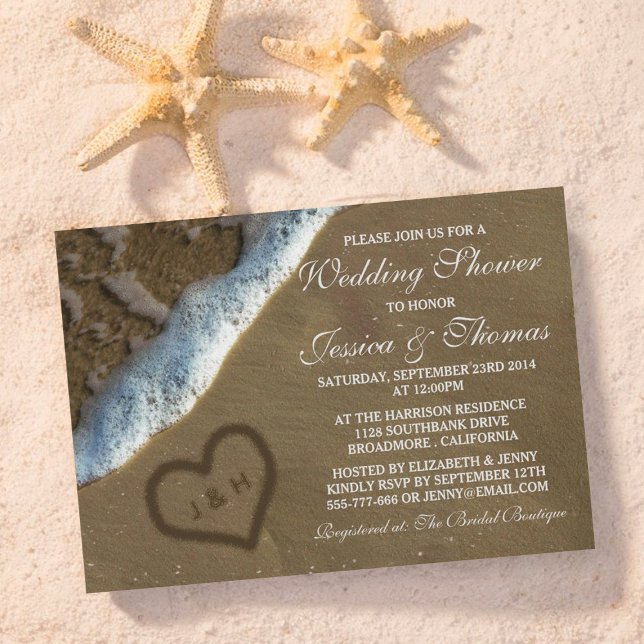 Invitaciones A La Ducha De Sand Beach Wedding (Subido por el creador)