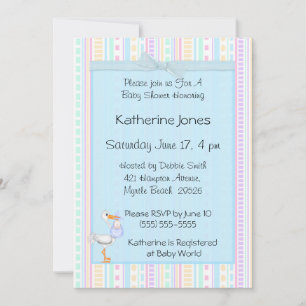 Invitaciones a la ducha de Stork Boy
