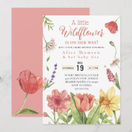 invitaciones a la ducha de una pequeña niña de flo