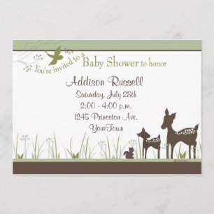 Invitaciones a la ducha de venados Momma y Baby De