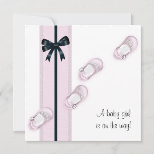 Invitaciones a la ducha de zapatillas para bebés r