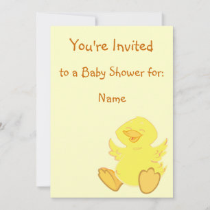 Invitaciones a la ducha del bebé pato feliz
