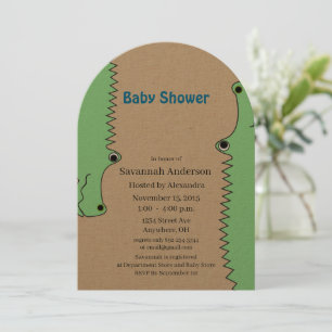 Invitaciones a la ducha del niño bebe del lagarto
