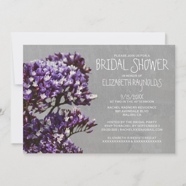 Invitaciones a la ducha estatice nupcial (Anverso)