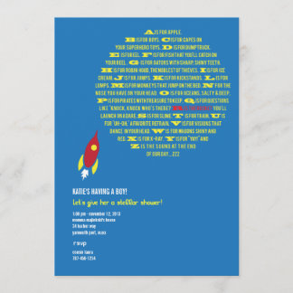 Invitaciones a la ducha estelar de cohete masculin