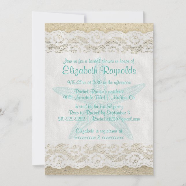 Invitaciones a la ducha estelar de marisma (Anverso)