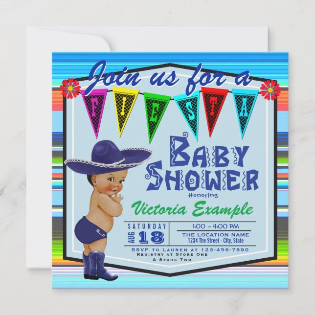 Invitaciones a la ducha Fiesta Baby (Anverso)