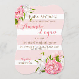 Invitaciones a la ducha floral Rubor Peonie Baby