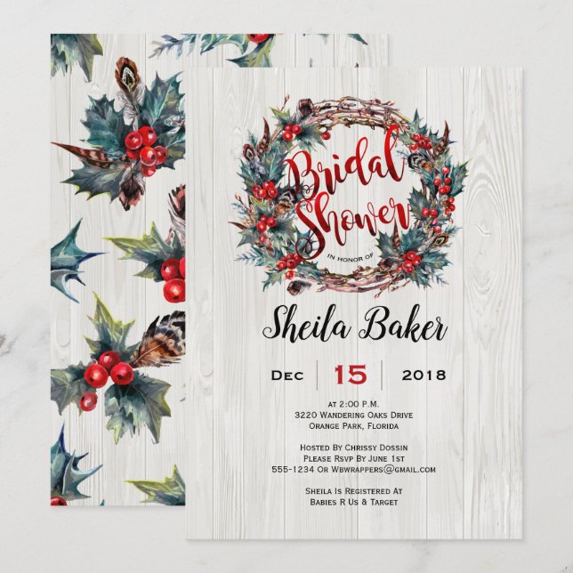 Invitaciones a la ducha, Invitación de vacaciones, (Anverso / Reverso)