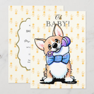 Invitaciones a la ducha KiniArt Corgi Baby